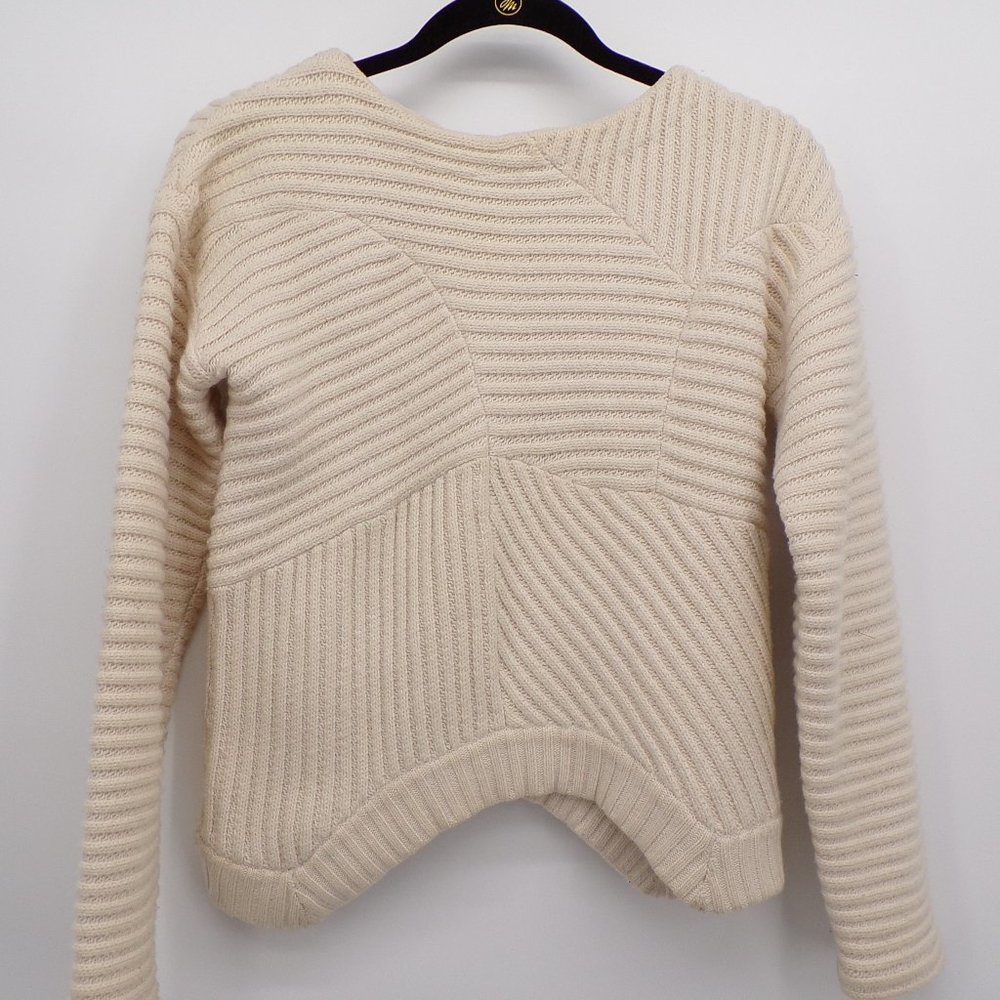 & Other Stories Ribbed Wool Blend Asymmetrical Hem Sweater, Sz XS